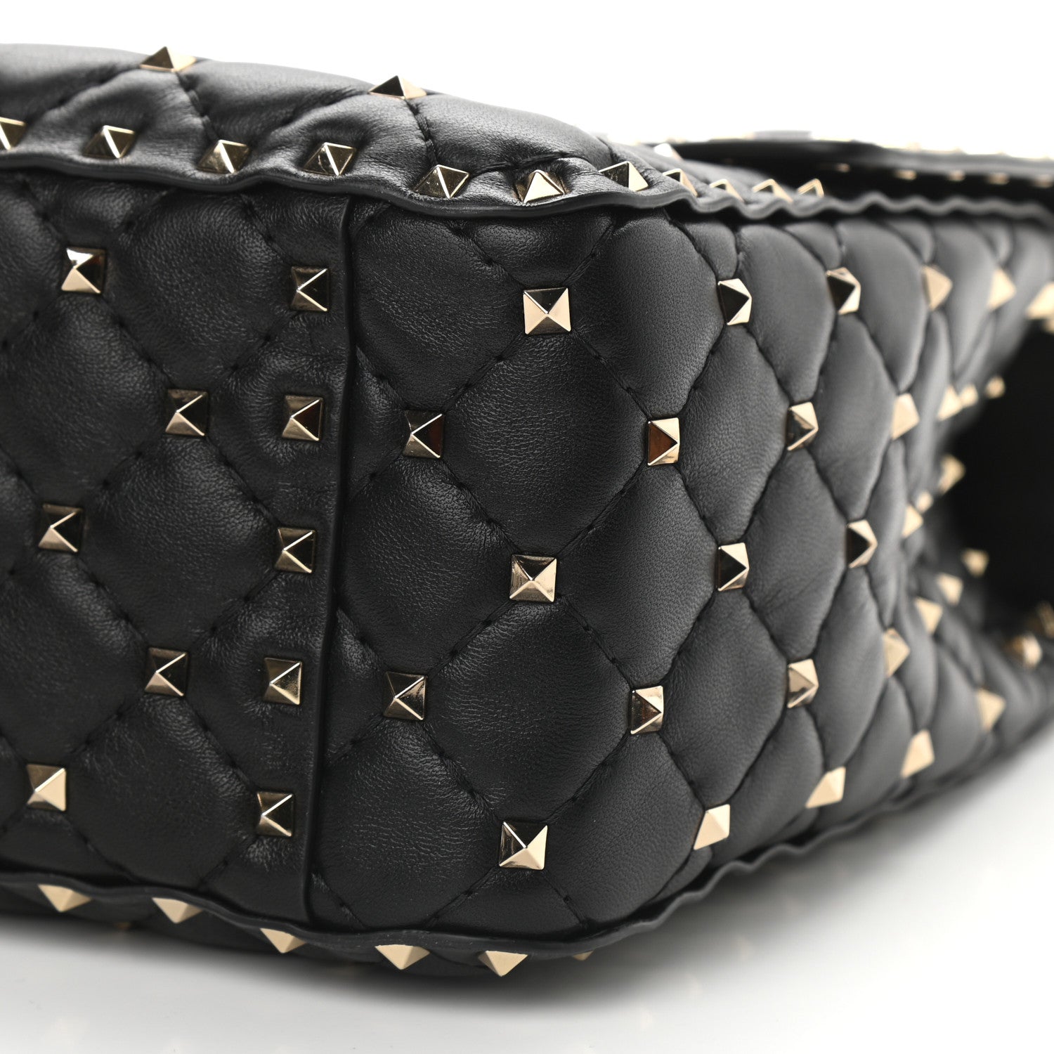 Valentino Garavani Lambskin Large Rockstud Spike Shoulder Bag Black 8 of 8