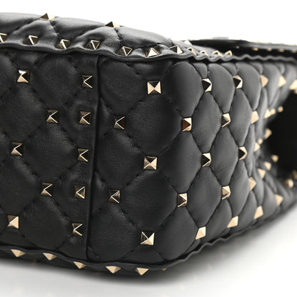 Valentino Garavani Lambskin Large Rockstud Spike Shoulder Bag Black 8 of 8