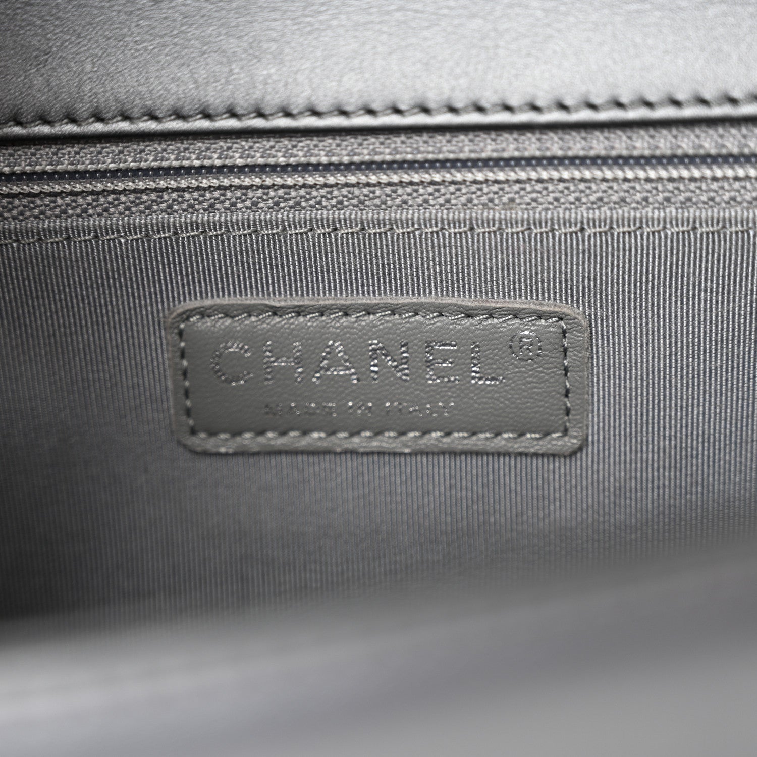 Chanel Metallic Calfskin Quilted New Medium Boy Flap Dark Silver 6 of 11