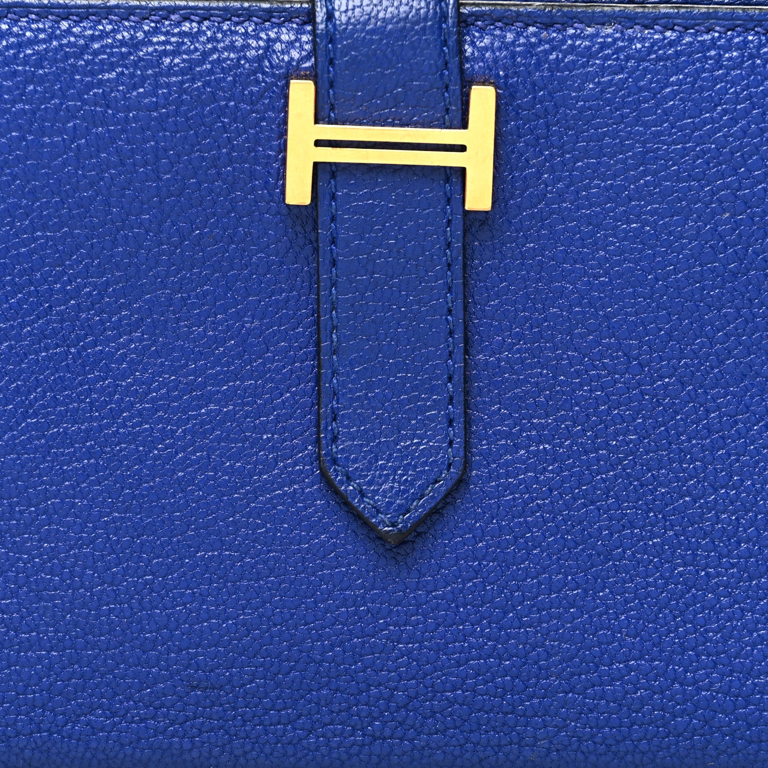 Hermes Chevre Mysore Bearn Gusset Wallet Bleu Electrique 10 of 15