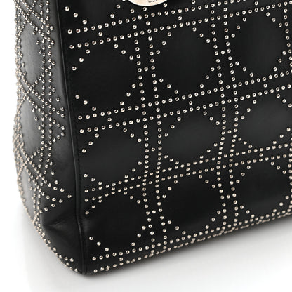 Christian Dior Calfskin Cannage Studded Medium Lady Dior Black 11 of 11