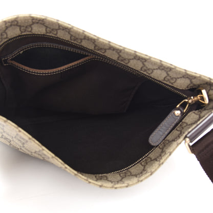 Gucci GG Supreme Monogram Medium Flat Messenger Bag Dark Brown 5 of 10
