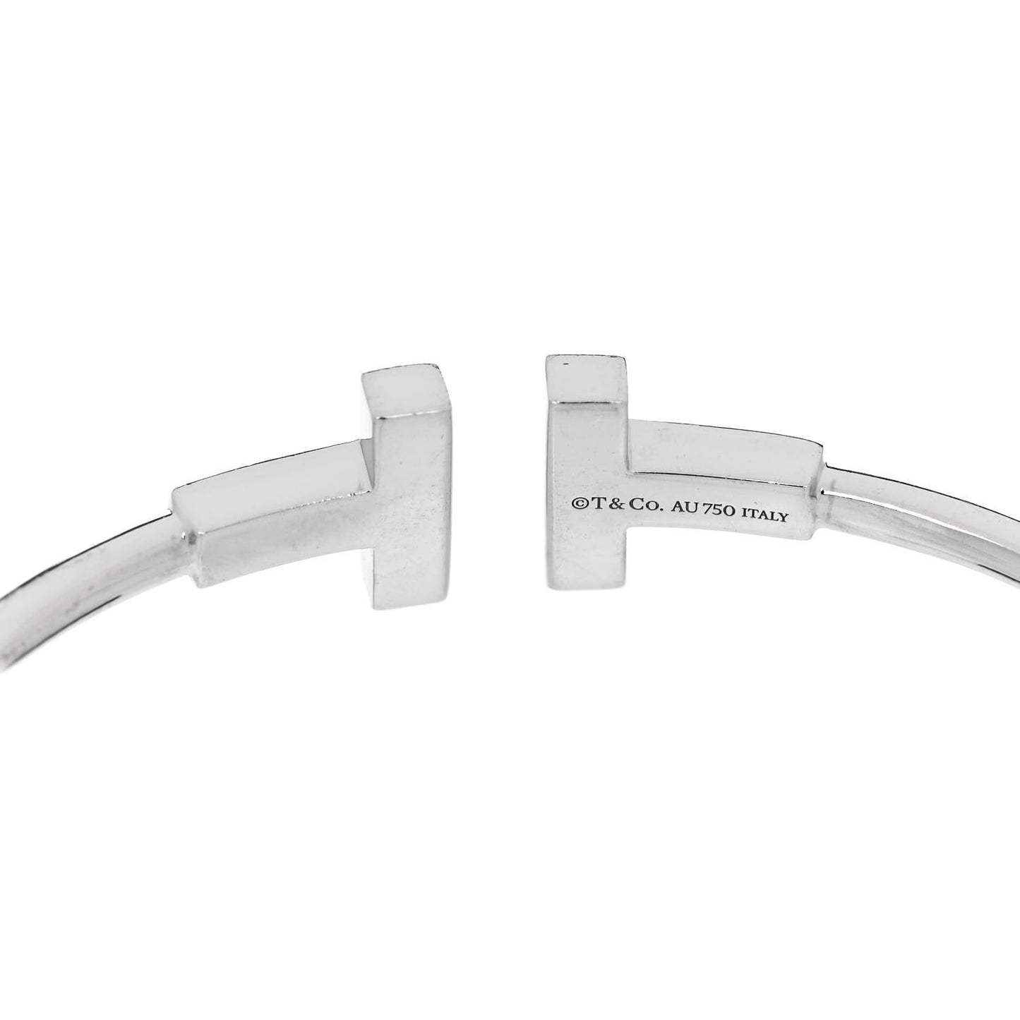 18K White Gold Diamond T Wire Bracelet