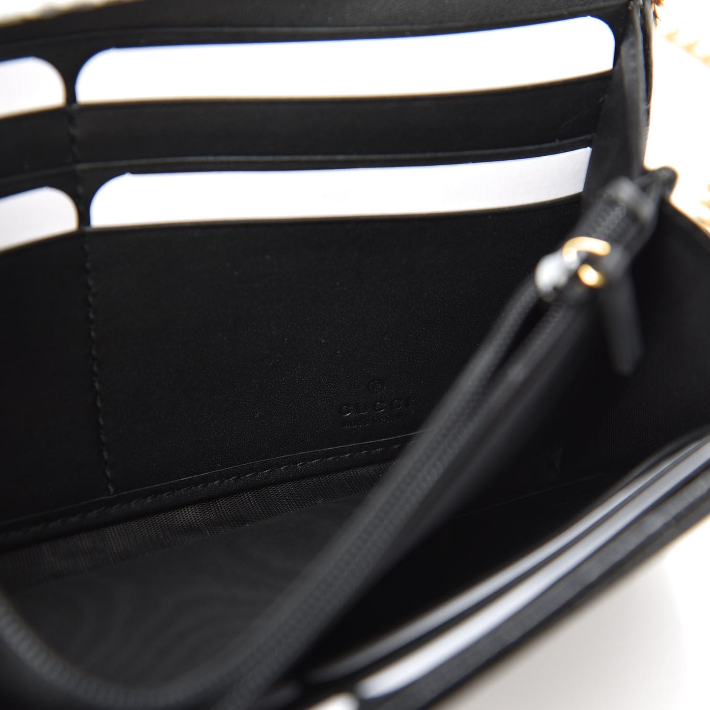 Suede Patent Web Ophidia Wallet On Chain Black