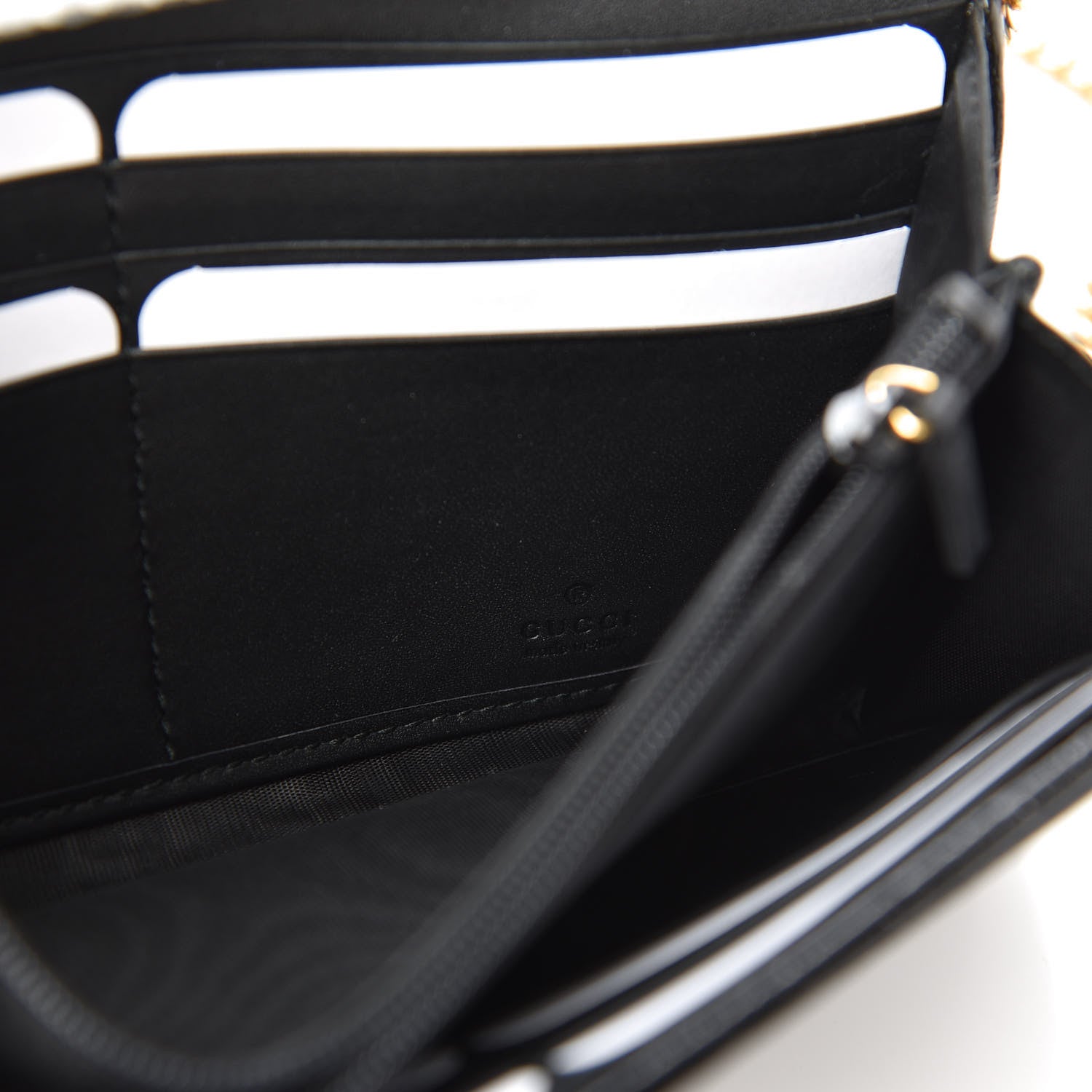 Gucci Suede Patent Web Ophidia Wallet On Chain Black 6 of 8