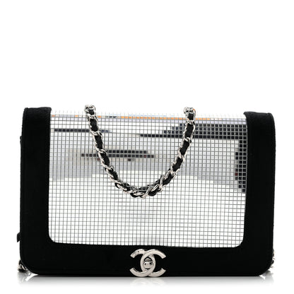 Chanel Velvet Mirror Embellished Boy Wallet On Chain WOC Argent 1 of 15