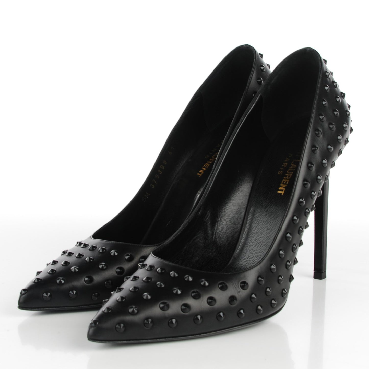 Calfskin Paris Spiked 105 Pumps 41 Black