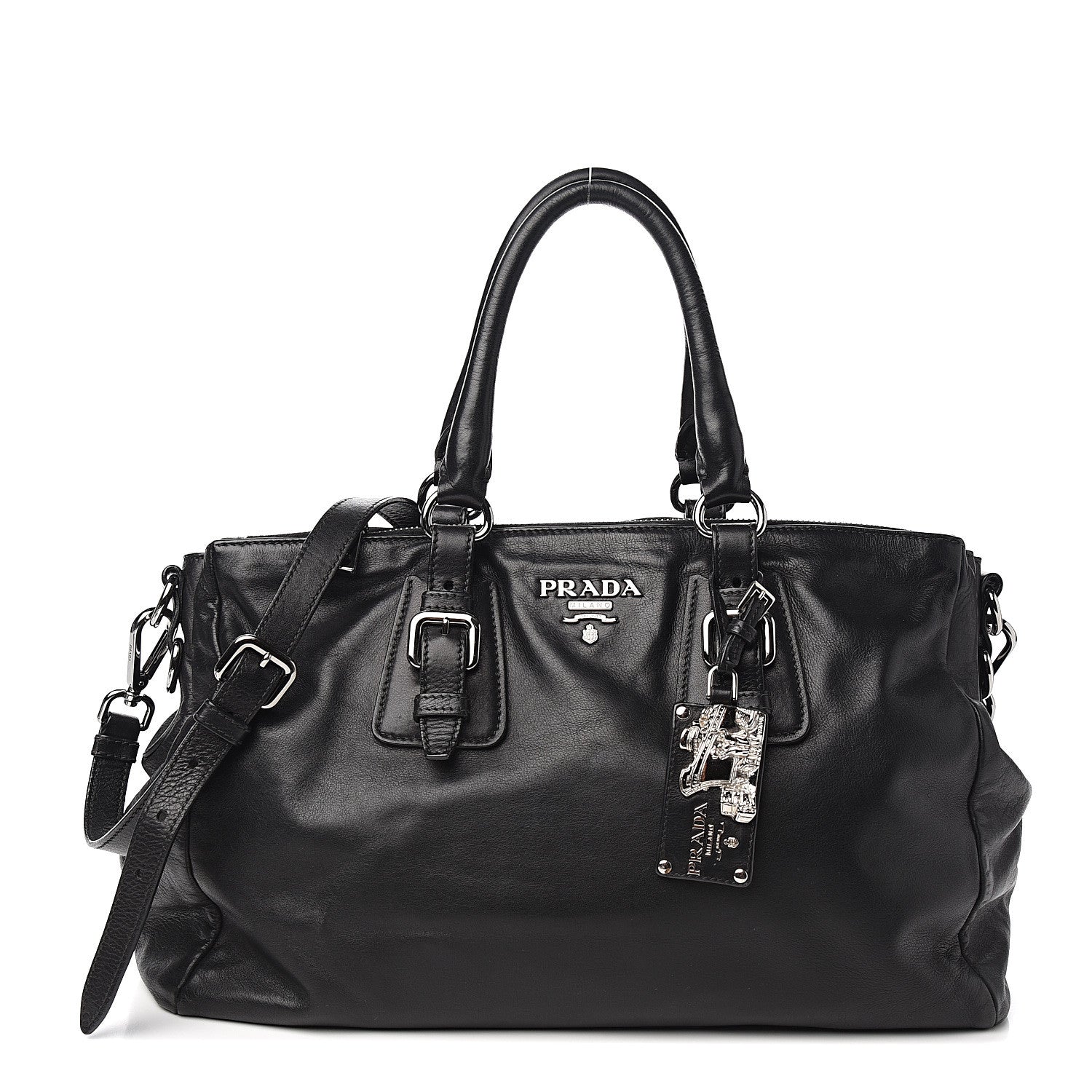 Prada Vitello Shine Bauletto Black 1 of 9