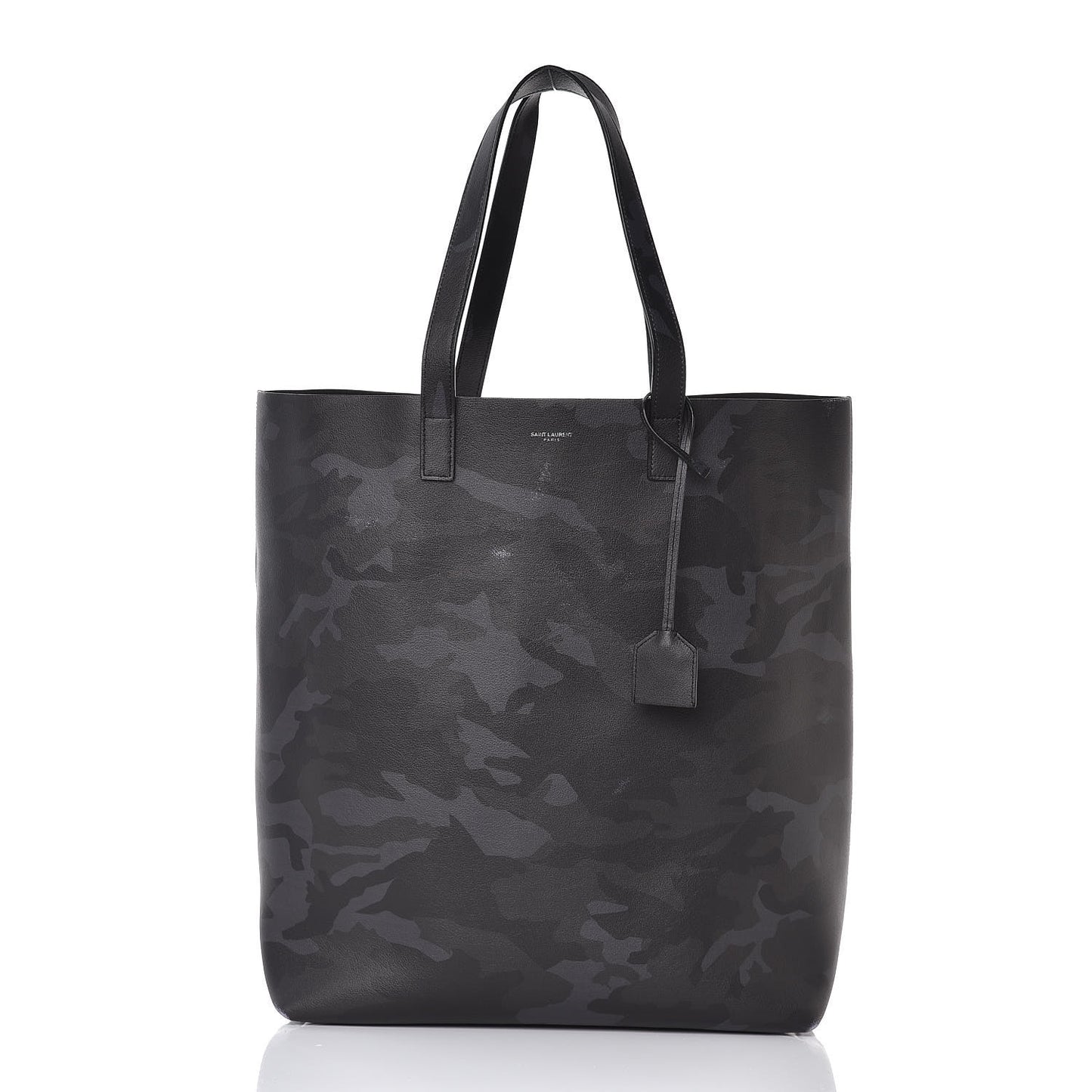 Calfskin Camouflage Shopping Tote Black Grey