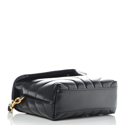 Saint Laurent Calfskin Y Quilted Monogram Toy Loulou Crossbody Bag Black 4 of 10
