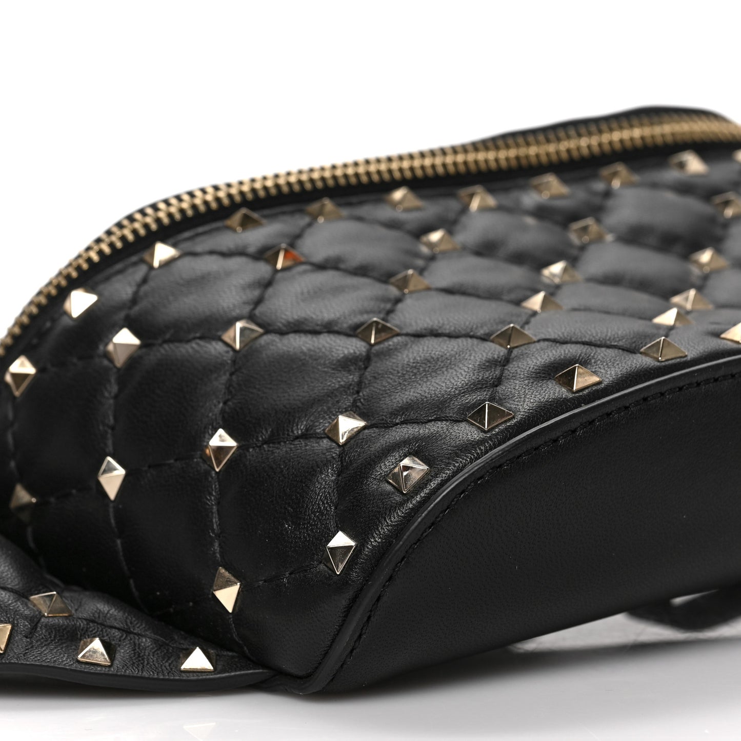 Nappa Rockstud Spike Belt Bag 85 Black