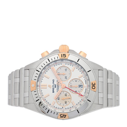 Breitling Stainless Steel 18K Rose Gold 42mm Chronomat B01 Automatic Watch Silver IB0134 2 of 5