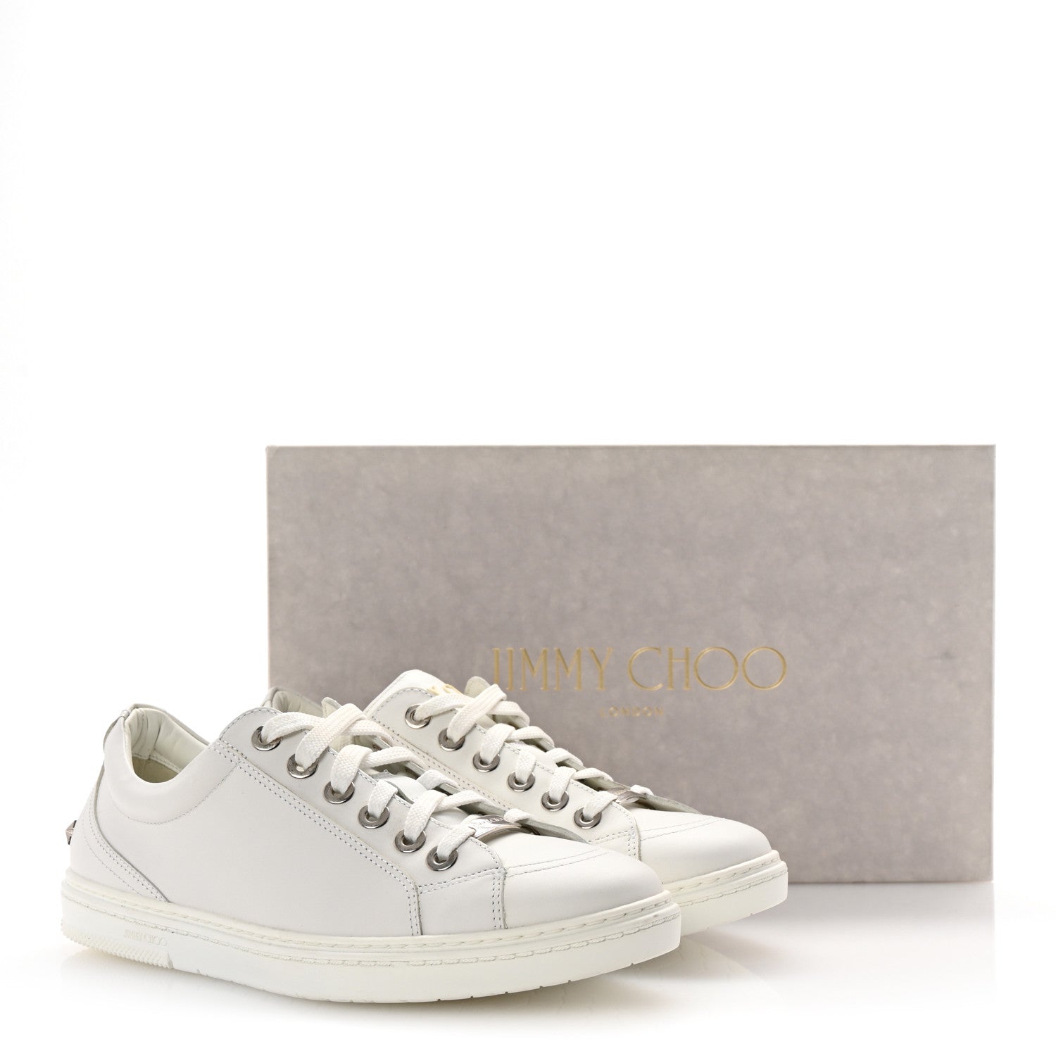 Jimmy Choo Smooth Calfskin Star Studded Cash Sneakers 40 Ultra White 10 of 10