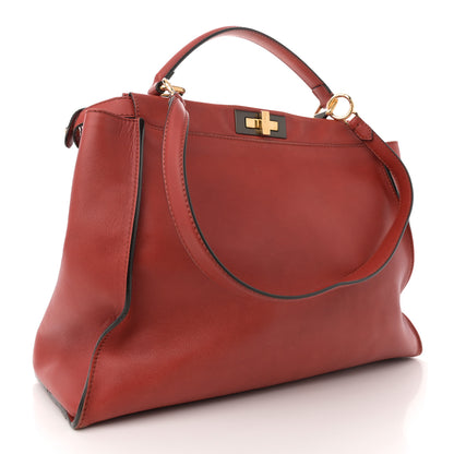 Fendi Vitello Suede Large Peekaboo Iconic Satchel Terra di Siena 3 of 15