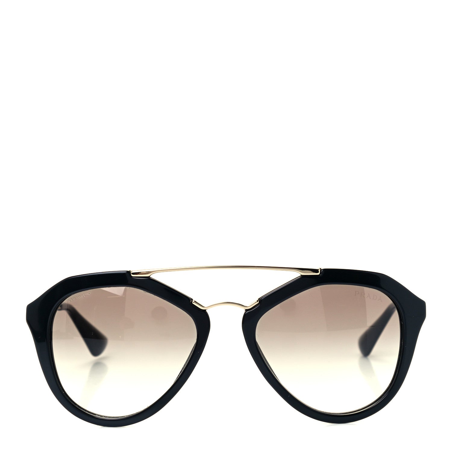 Prada Acetate Metal Cinema Sunglasses SPR 12Q Black 2 of 8