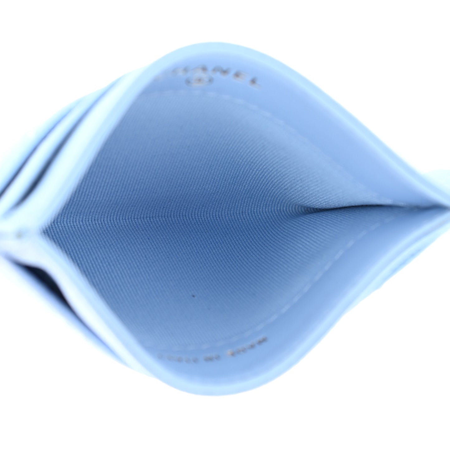 Caviar Quilted Card Holder Light Blue