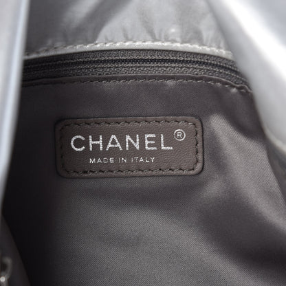 Chanel Vinyl Mohair Trimmed Accordion Arctic Polar Ice Flap Silver 6 of 13
