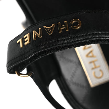 Chanel Lambskin Quilted Dad Sandals 39 Black 11 of 13
