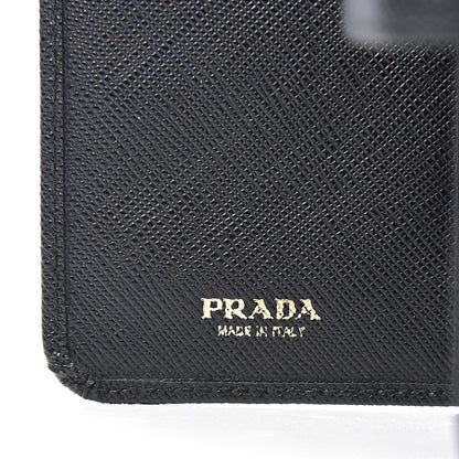 Prada Saffiano Metal Compact Wallet Black 6 of 7