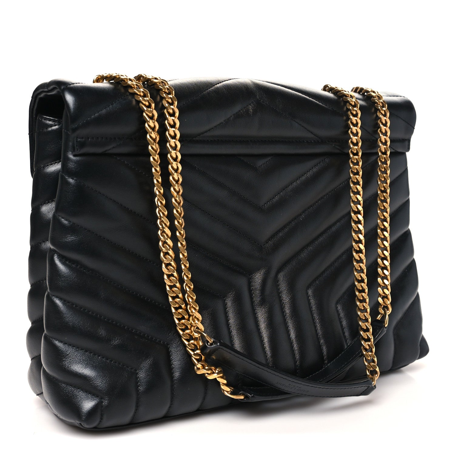 Saint Laurent Calfskin Y Quilted Monogram Medium Loulou Chain Satchel Black 3 of 9