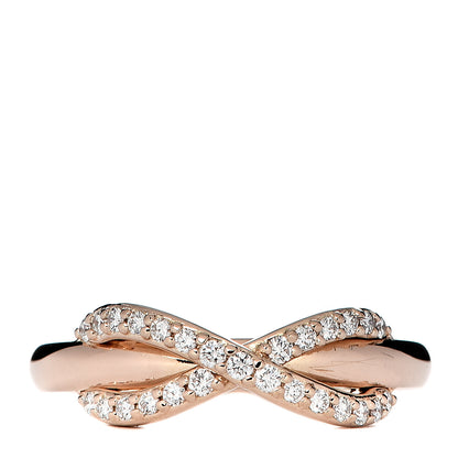 Tiffany 18K Rose Gold Diamond Infinity Ring 47 4.25 1 of 6
