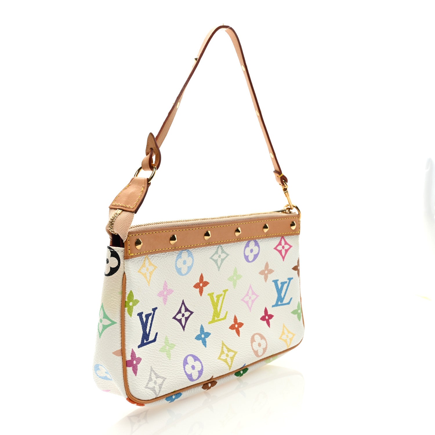Louis Vuitton Monogram Multicolor Pochette Accessories White 3 of 8