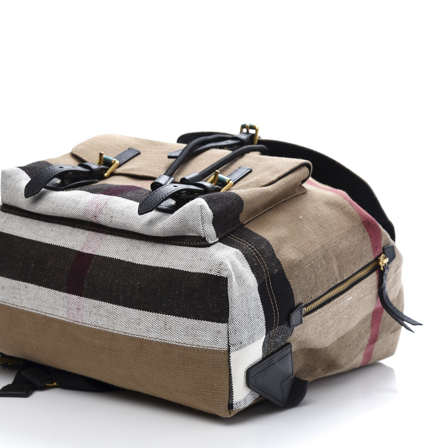 Burberry Canvas Mega Check Brookdale Backpack Black 6 of 8