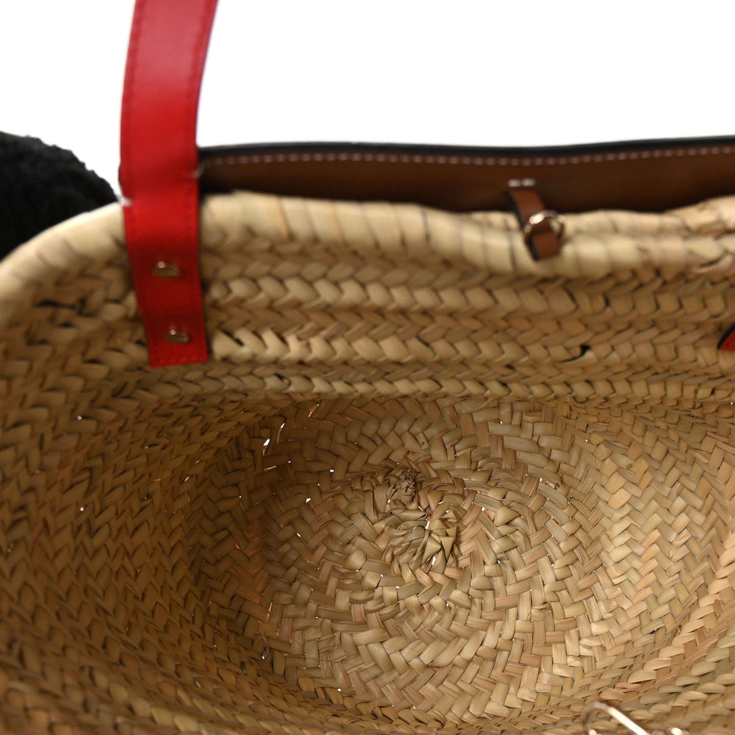 Christian Louboutin Woven Straw Pompom Loubishore Tote Naturel Multicolor Biscotto 5 of 11