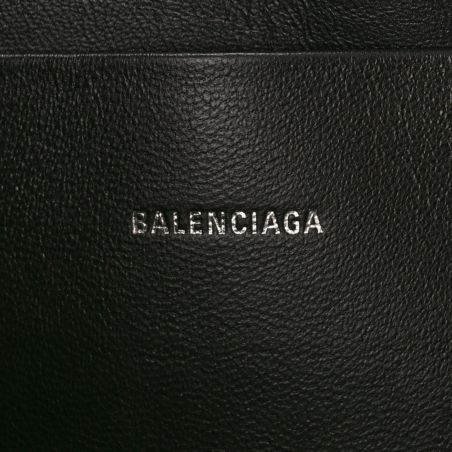 Balenciaga Grained Calfskin Logo Large Cash Wristlet Pouch Black White 6 of 8