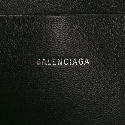 Balenciaga Grained Calfskin Logo Large Cash Wristlet Pouch Black White 6 of 8