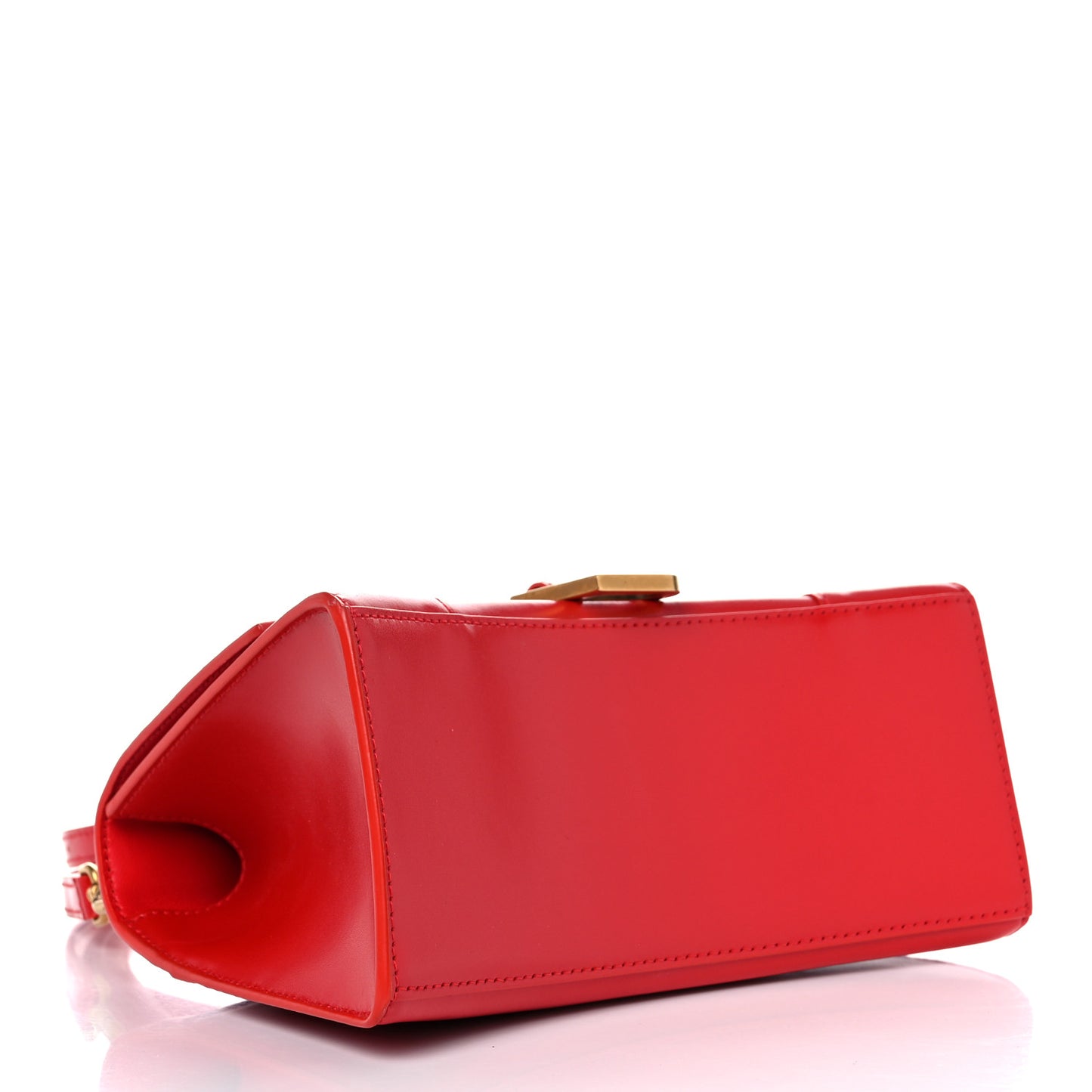 Shiny Box Calfskin Small Hourglass Top Handle Bag Bright Red