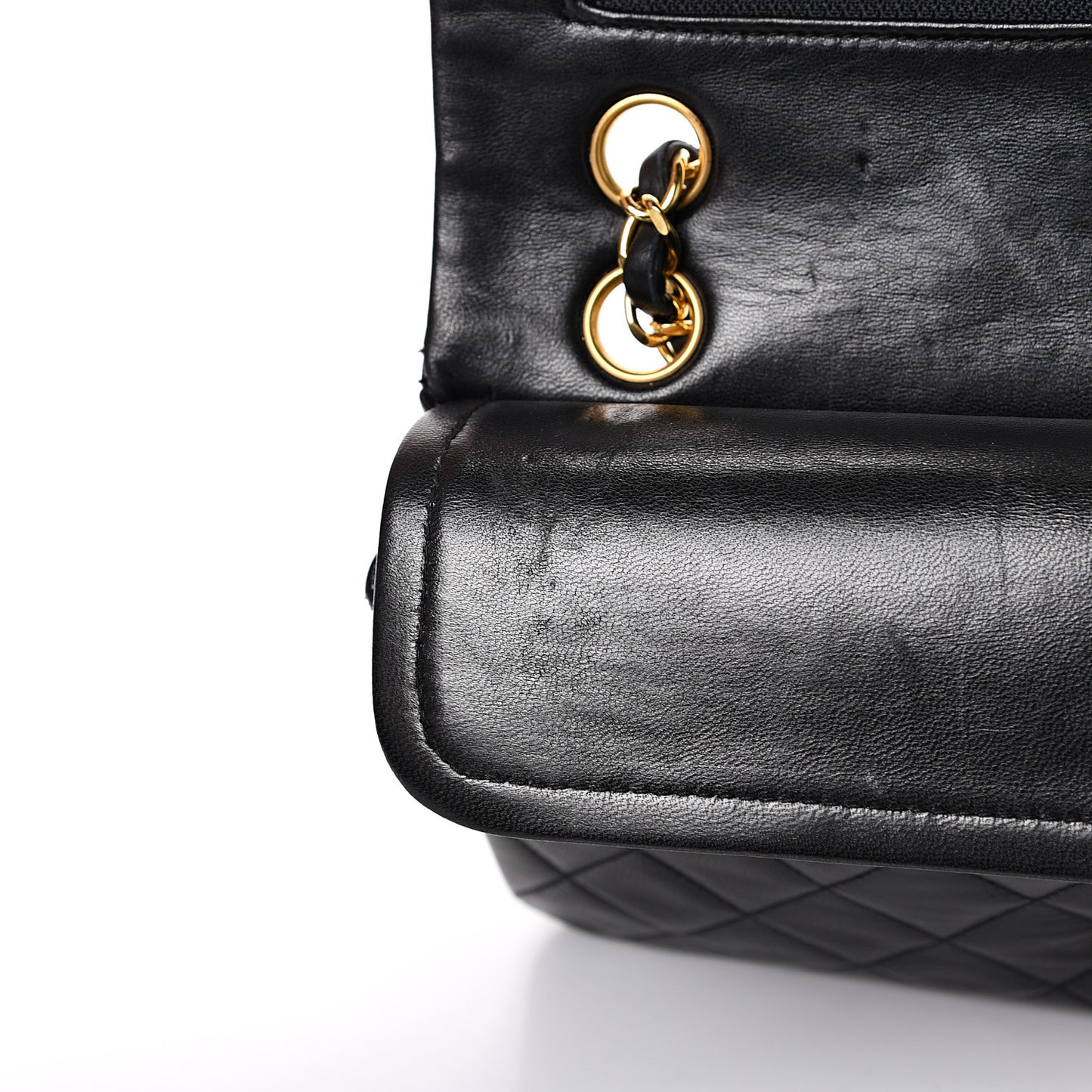 Lambskin Quilted Small Double Flap Black
