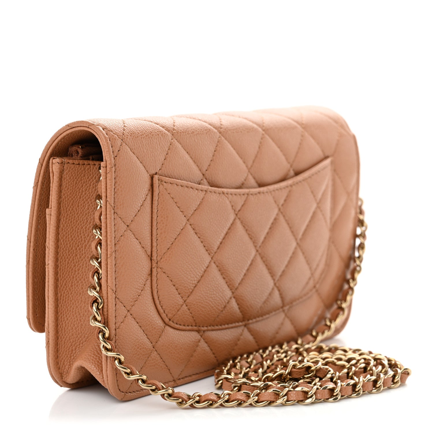 Chanel Caviar Quilted CC Turnlock Wallet On Chain WOC Brown 3 of 12