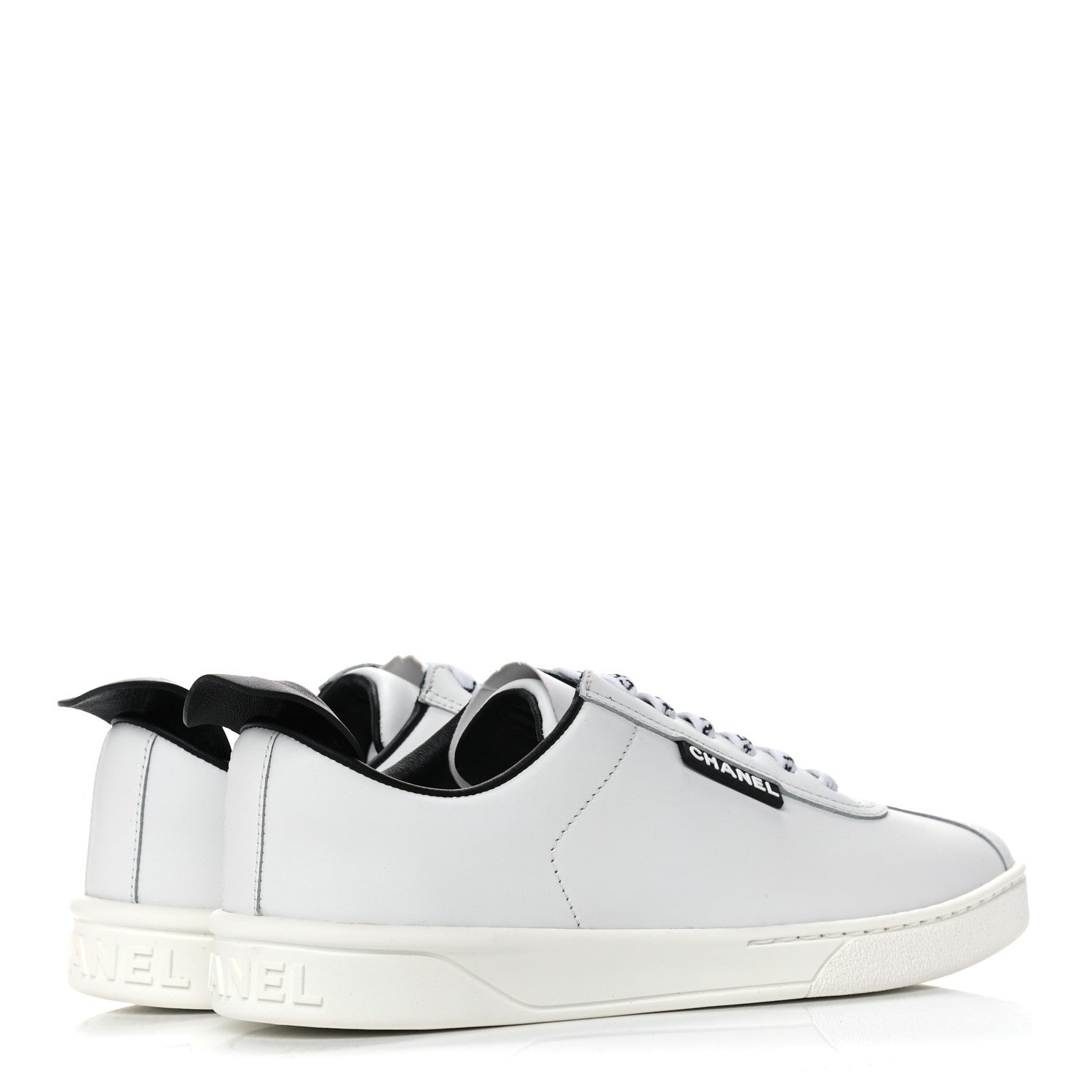 Chanel Calfskin CC Womens Sneakers 35.5 White 4 of 8