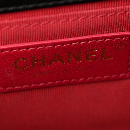 Chanel Lambskin Quilted Diamond Lock Flap Black 6 of 10