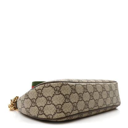Gucci GG Supreme Monogram Textured Dollar Calfskin Web Small Ophidia GG Handbag Beige Ebony New Acero 4 of 10