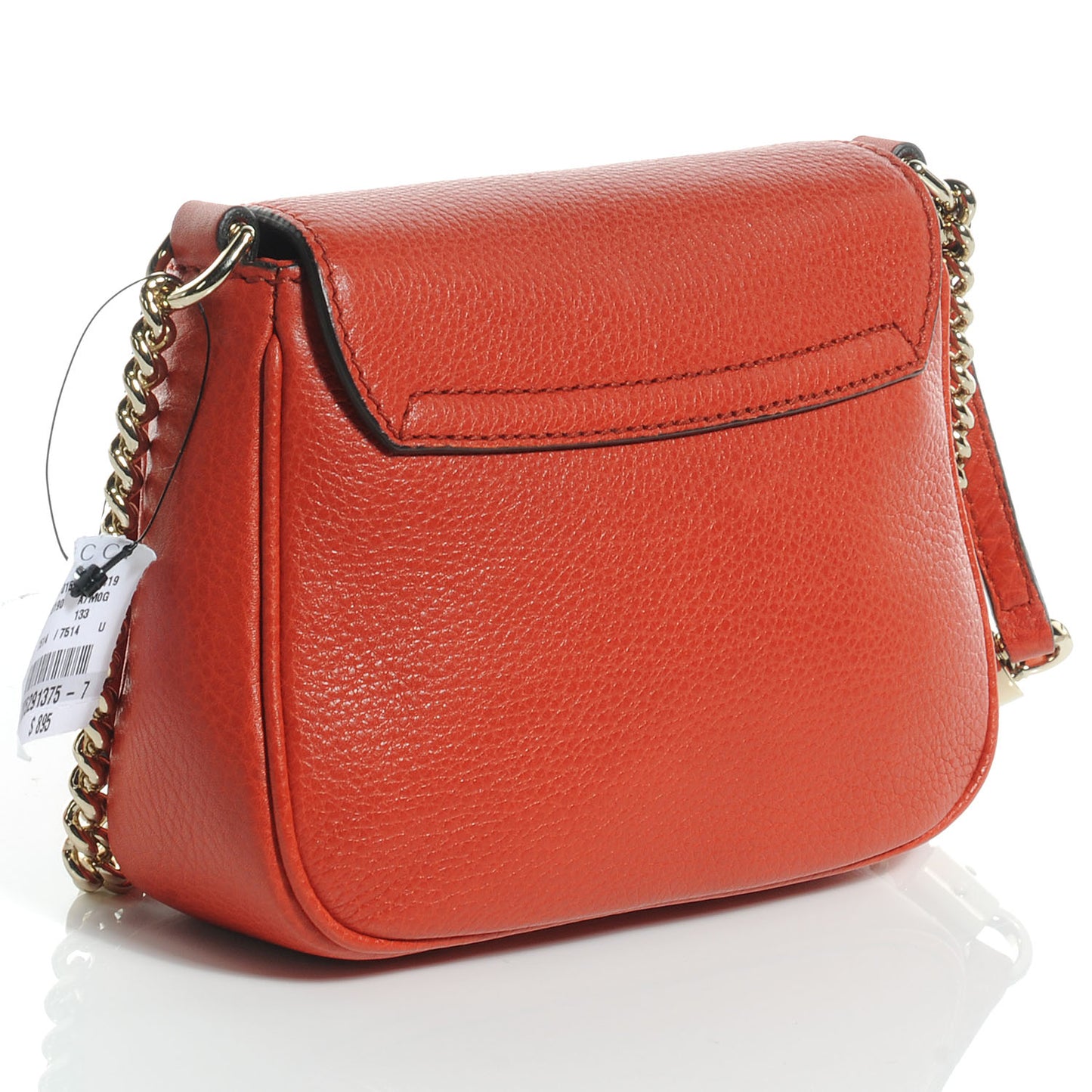 Pebbled Calfskin Small Soho Flap Crossbody Sun Orange