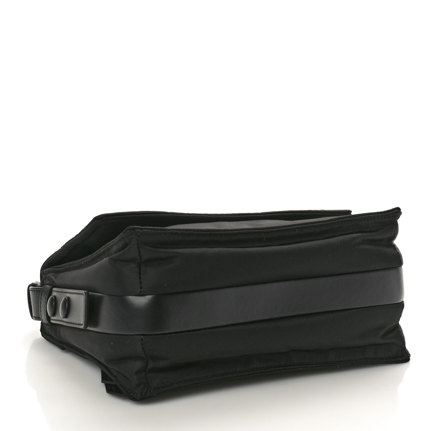 Re-Nylon Vitello Padded Small Flap Shoulder Bag Black