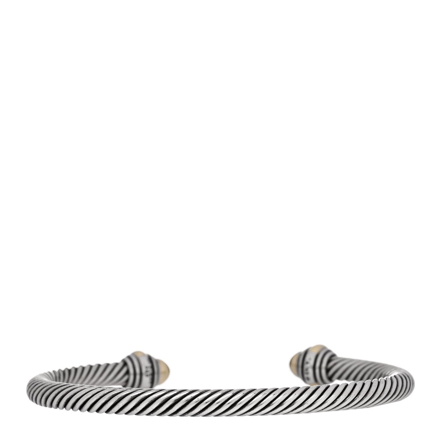 Sterling Silver 14K Yellow Gold 5mm Cable Classics Dome Bracelet