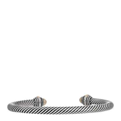 David Yurman Sterling Silver 14K Yellow Gold 5mm Cable Classics Dome Bracelet 2 of 4