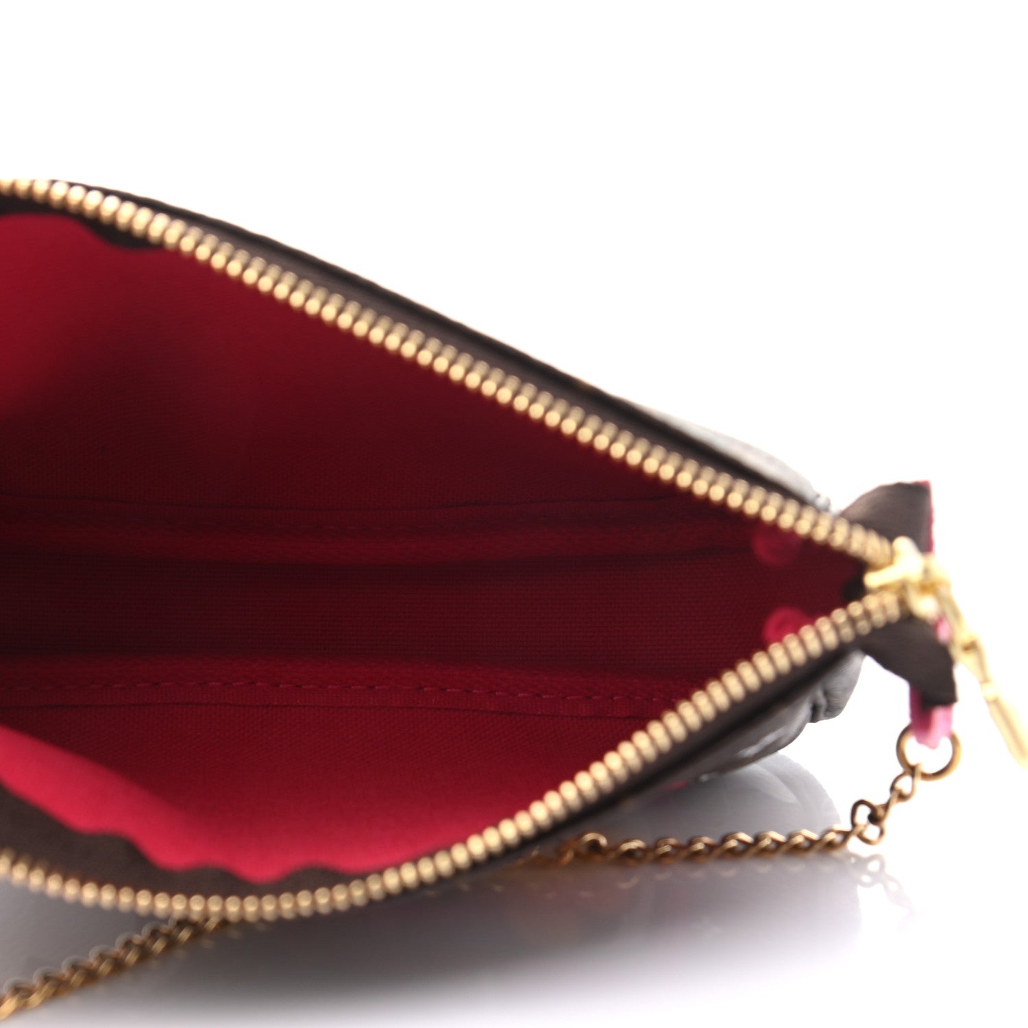 Louis Vuitton Monogram 2019 Christmas Animation Mini Courchevel Pochette Accessories Fuchsia 6 of 8