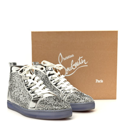 Christian Louboutin Laminated Nappa Frozen Strass Mens Louis Orlato Flat Sneakers 45.5 Silver 11 of 11