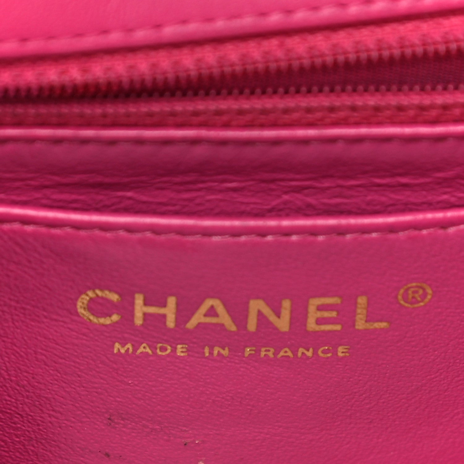 Chanel Lambskin Chevron Quilted Mini Rectangular Flap Dark Pink 6 of 11