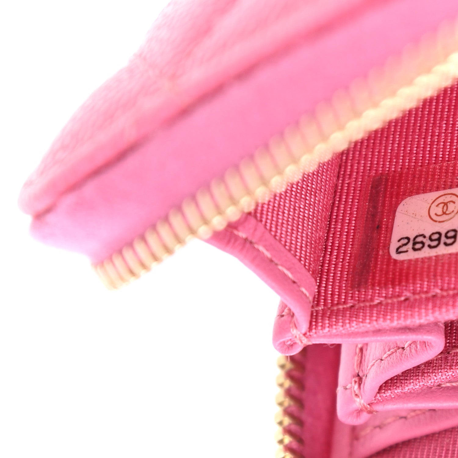 Chanel Caviar Quilted Zip Coin Purse Pink 7 of 8