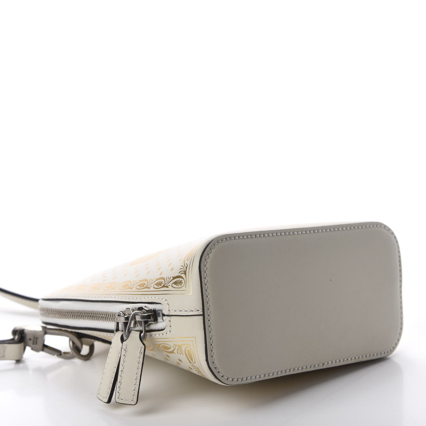 X SEGA Calfskin GUCCY Stars Mini Dome Shoulder Bag Mystic White Gold