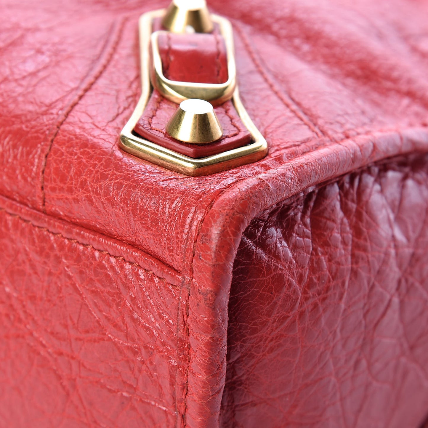 Agneau Gold Metallic Edge Hardware S City Rouge Rubis