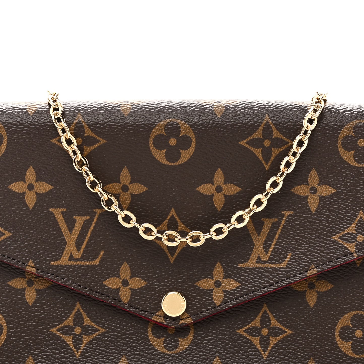Monogram Pochette Felicie Chain Wallet Fuchsia