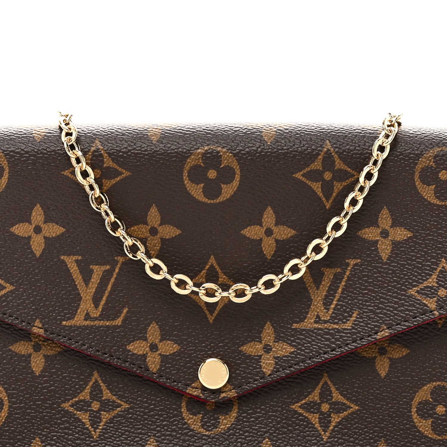 Louis Vuitton Monogram Pochette Felicie Chain Wallet Fuchsia 7 of 9
