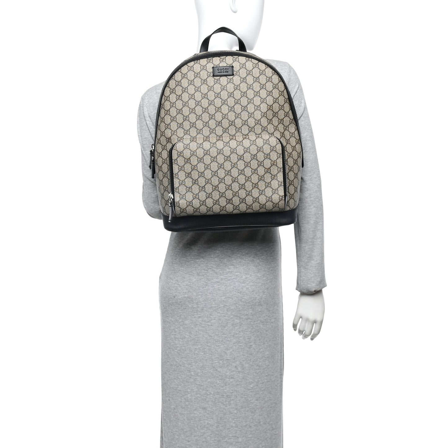 GG Supreme Monogram Medium Backpack Black