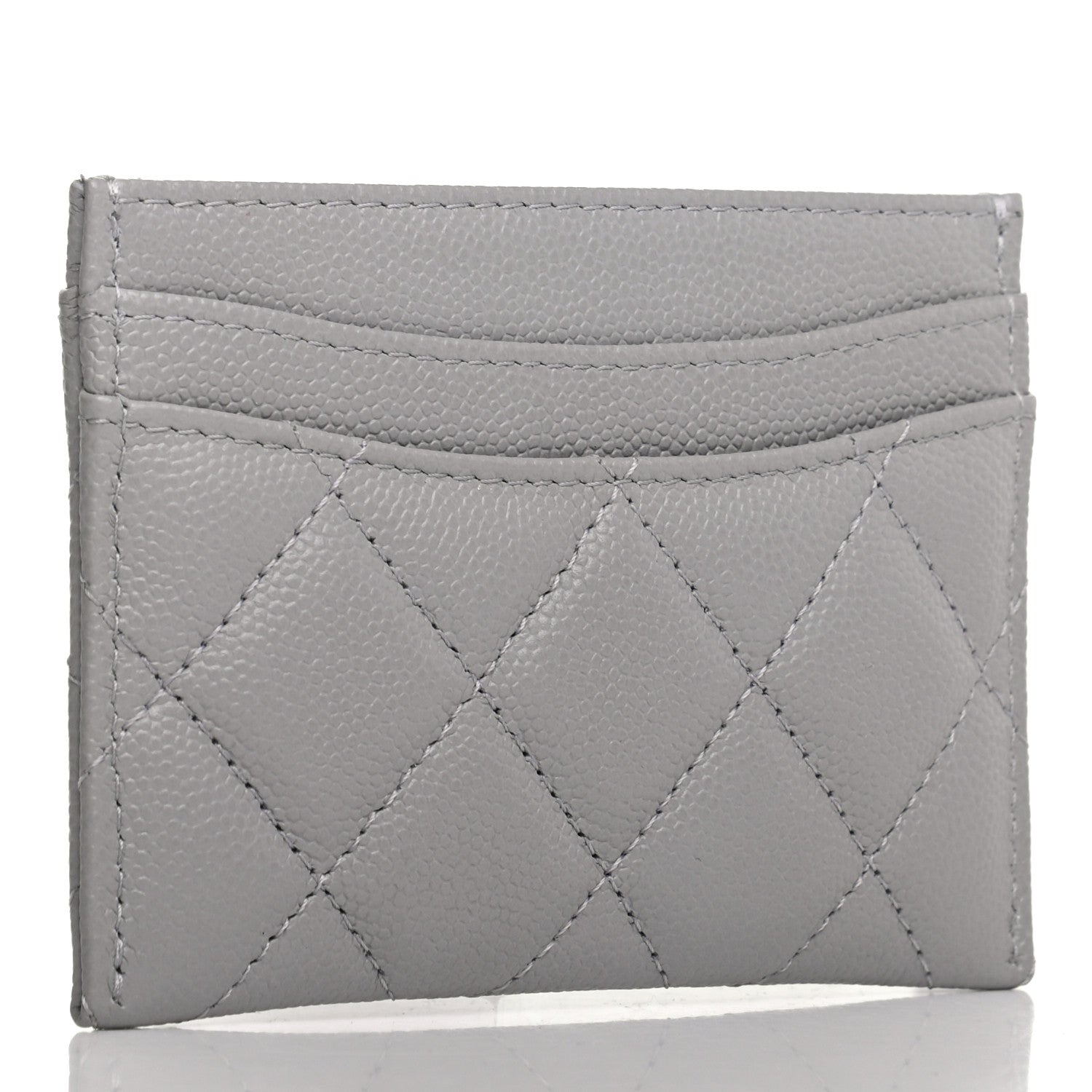 Chanel Caviar Quilted Card Holder Grey 3 of 9